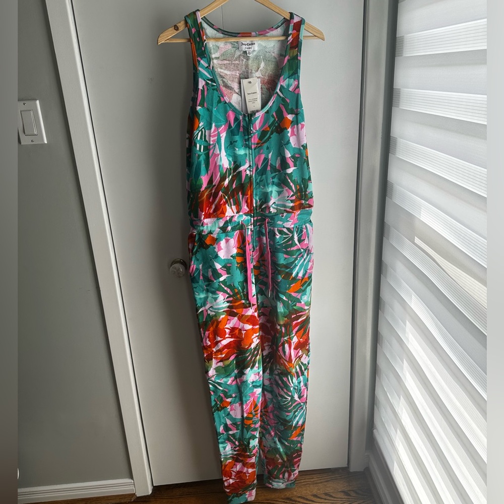 NWT Juicy Couture Tropical Palm Print Jumpsuit
